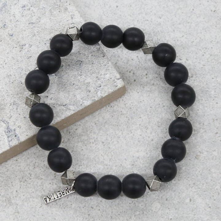 Bold Move Armband in Schwarz und Silber für den Großhandel von Mr. Ettika