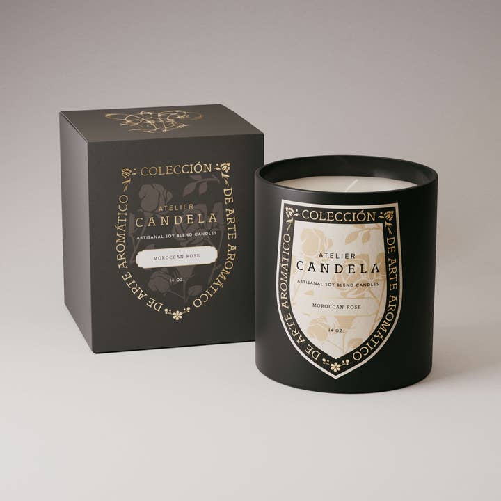 Atelier Candela – wholesale Jar/filled candle – Moroccan Rose 14oz (6 Pack)1