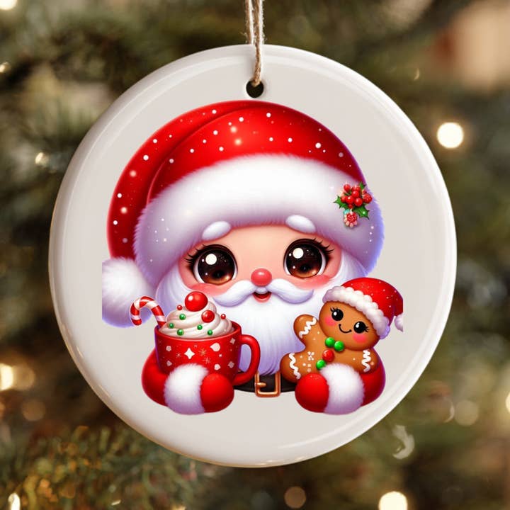 Baby Santa Claus Christmas Ceramic Ornament for wholesale by JAC Wholesale