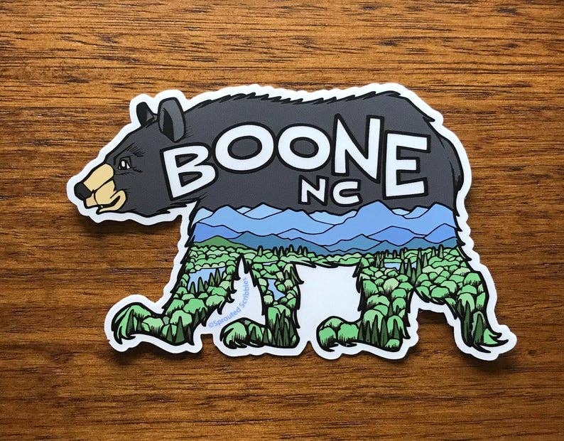 Sprouted Scribbles - Wholesale Sticker - Cute Boone NC Sticker Walking Bear Human Drawn Vinyl Decal1