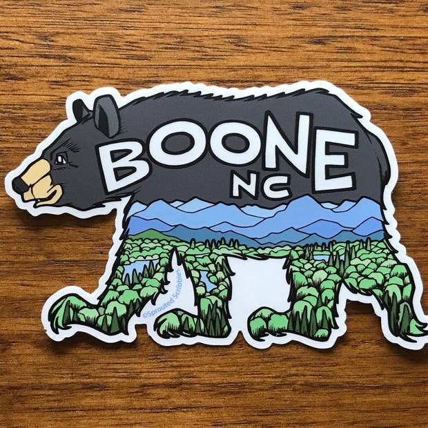 Sprouted Scribbles - Wholesale Sticker - Cute Boone NC Sticker Walking Bear Human Drawn Vinyl Decal1