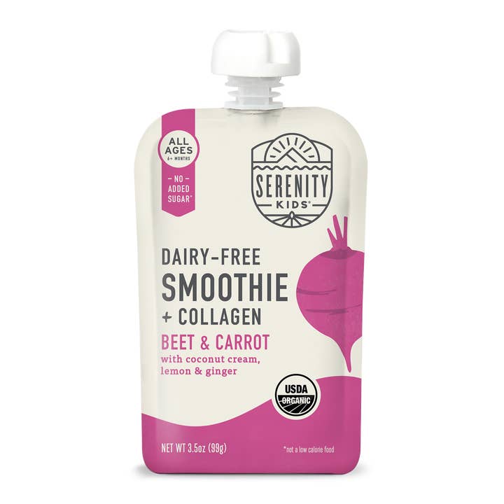 Beet & Carrot Smoothie with Grass Fed Collagen - (12 pouches) for wholesale by Serenity Kids