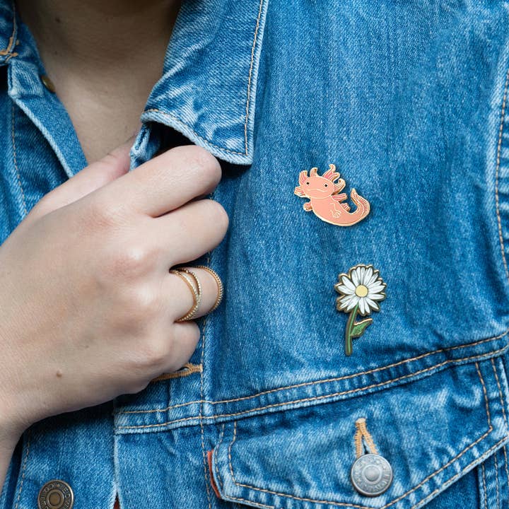 Happily Plants - Wholesale Lapel Pin/Button - Axolotl Enamel Pin, Magical Cute Gifts3