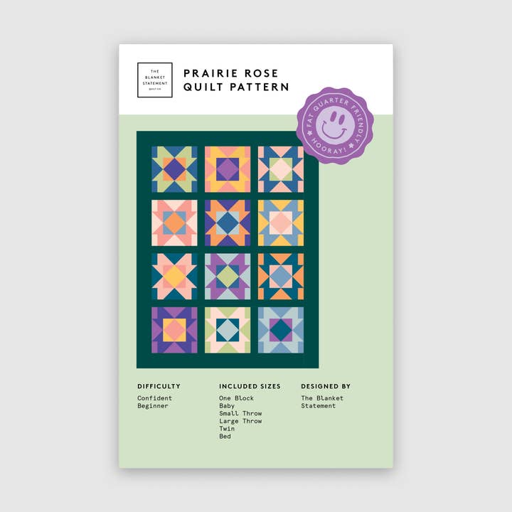 Prairie Rose Paper Pattern for wholesale by The Blanket Statement