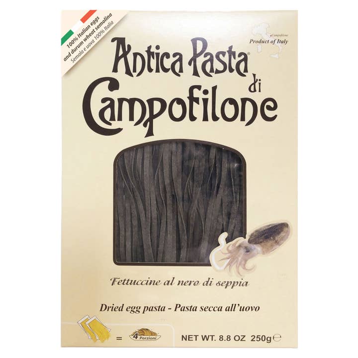 Zia Pia - Wholesale Pasta - Black Squid Ink Fettuccine by Antica Pasta
