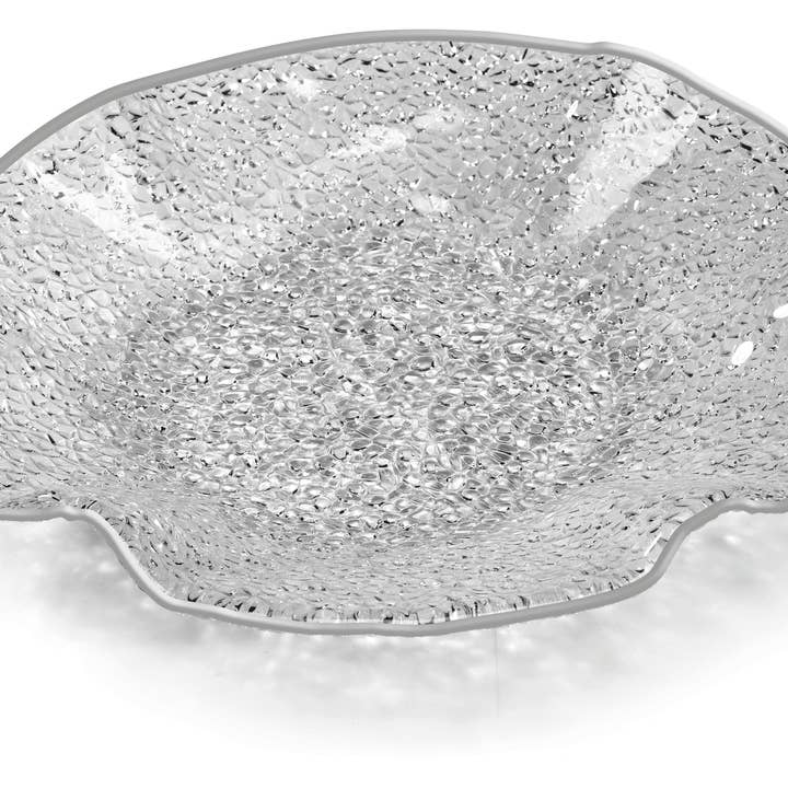 Lirica Scalloped Plate in Silver Glass for wholesale by IVV 1952