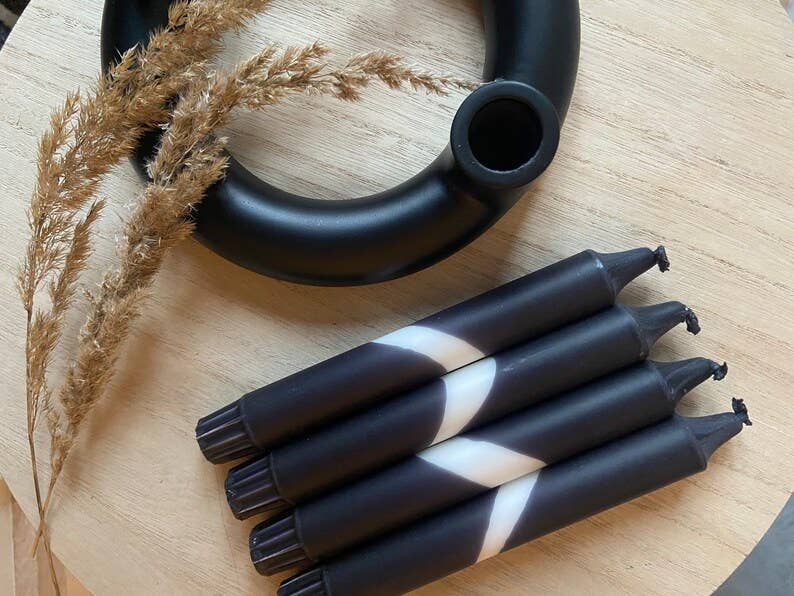 Miss Wildhorse – Vela/castiçal cónico por atacado – Dip Dye Velas Black only1