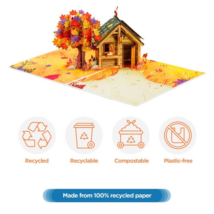 Paper Love - Wholesale Everyday greeting card - Cozy Autumn Home Frndly Pop Up Card6