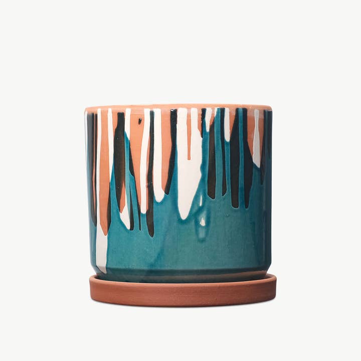 NOVA CASA ATLANTICA S. COOP. GALEGA - Wholesale Plant Pot - Clay pot with white slip and blue glaze