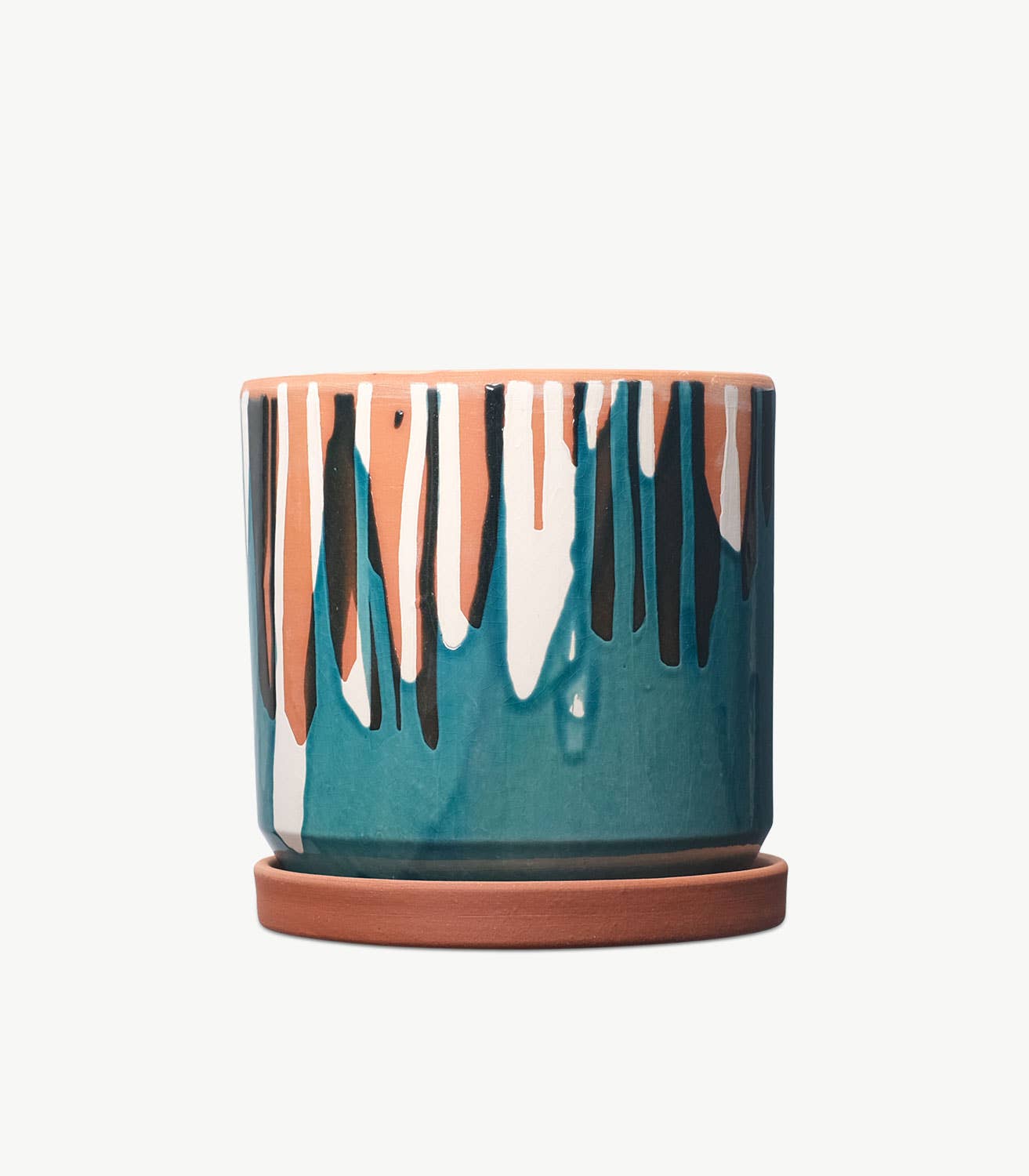 Casa Atlântica - Wholesale Plant Pot - Clay pot with white slip and blue glaze