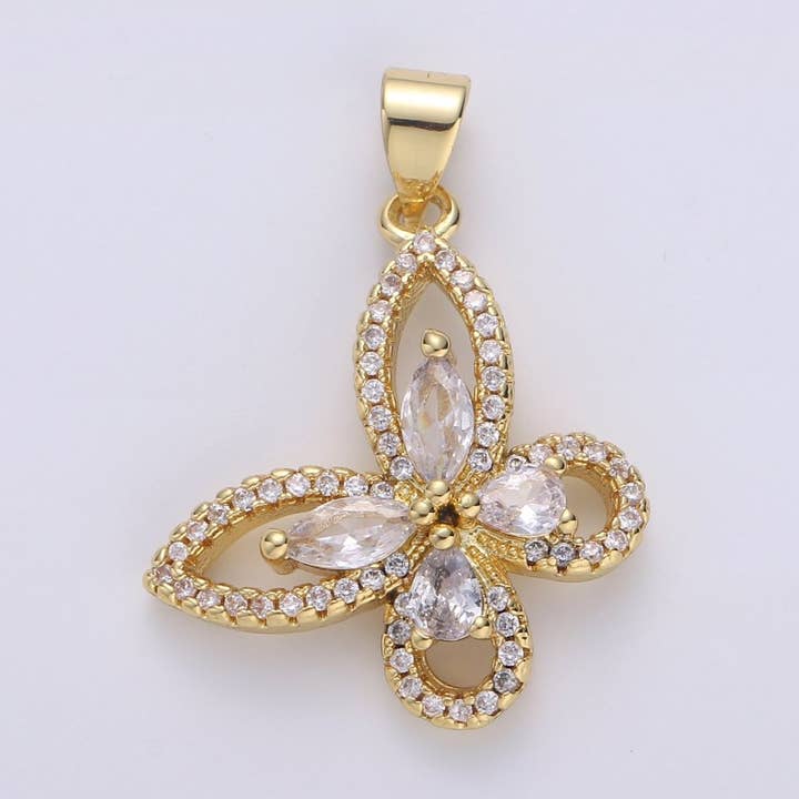 Dainty Gold Filled Butterfly Pendants  I-854 for wholesale by Aim Eternal