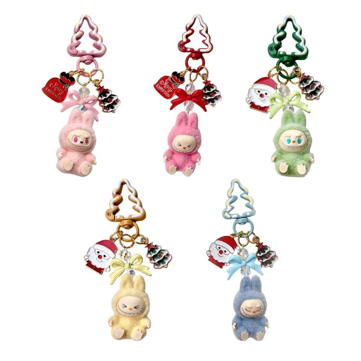 Christmas Keychain Toy in Car Cute Cartoon Keyring Accessory for wholesale by Auraquise