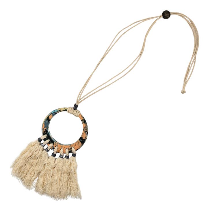 Desert Apricot Fringe Necklace for wholesale by This Side Up Designs