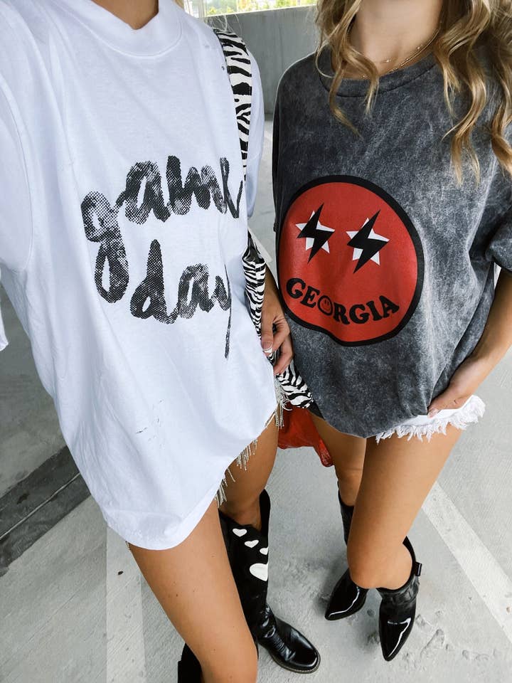 Distressed Vintage Couture - Wholesale Screen Printed T-Shirt - Women's - Gameday Vibes Tee