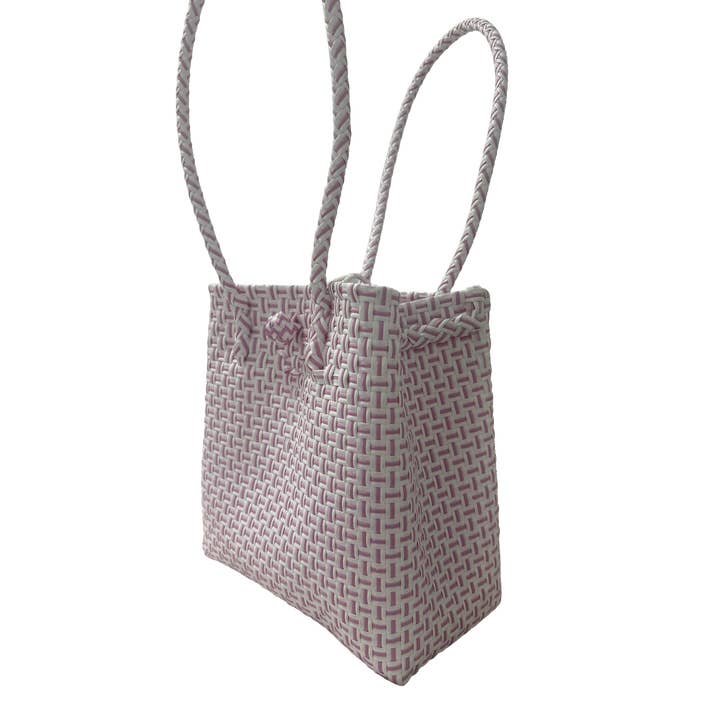 Pure Di Casa - Wholesale Tote Bag - Women's - Duchess Blushline Designer Tote With Pink & Ivory Weave2