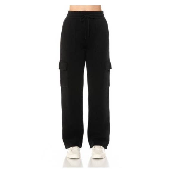 PANTALON DE JOGGING DROIT EN MOLLETON TAILLE RÉGULIÈRE AVEC POCHES CARGO pour la vente par Curve Market