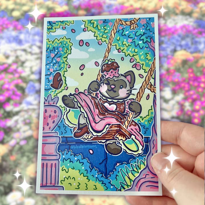 Woolblossom - Wholesale Art Print - The (Kitty) Swing ~ Shimmer Print