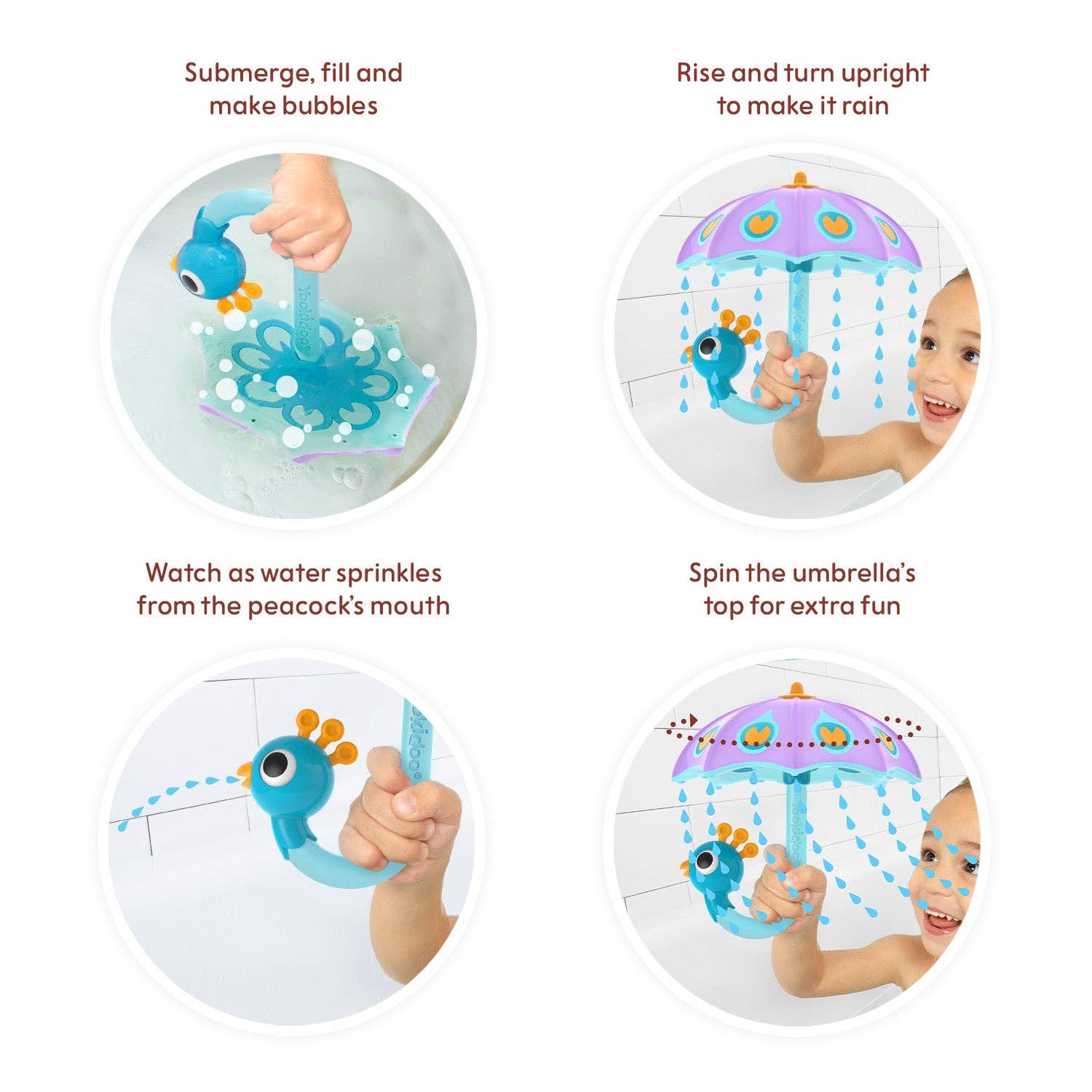 Yookidoo - Wholesale Bath Toy - Baby - Fill 'N' Rain Peacock Umbrella7
