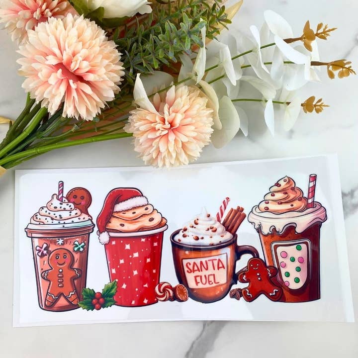 Taza de café Santa Fuel | Envoltura UV DTF de 16 onzas para venta al por mayor de HKS Custom Designs