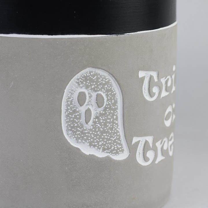 Florinia - Wholesale Plant Pot - “Trick or Treat” Concrete Pot with Ghost Motif – Planter or Votive3