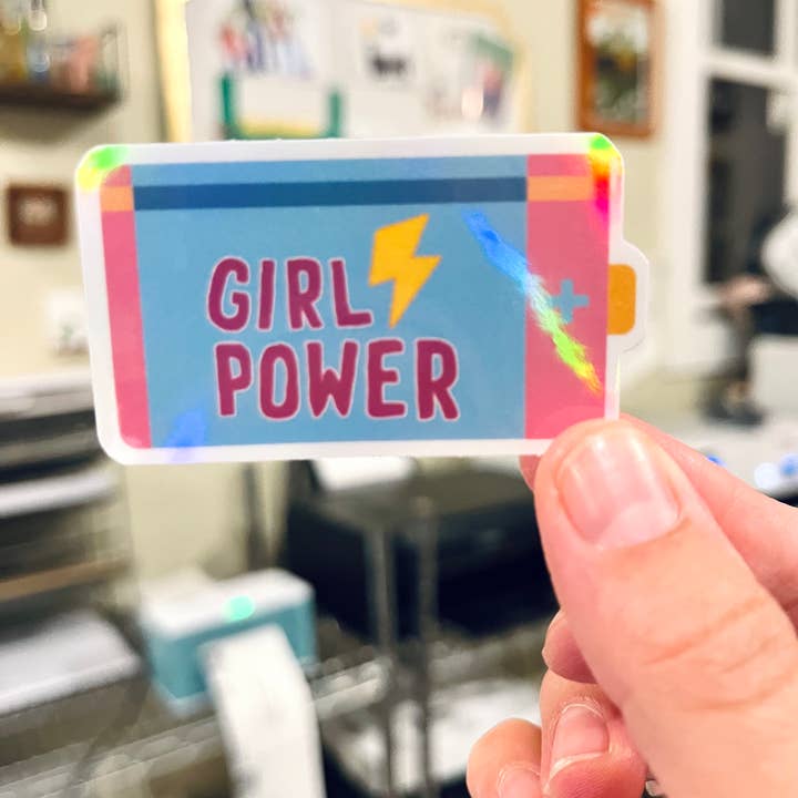Tiny Baker Creations - Wholesale Sticker - Girl Power Holographic Sticker | Feminist Sticker | Empower
