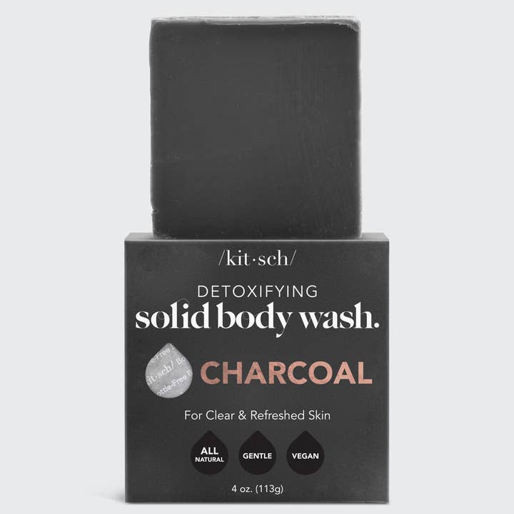 KITSCH - Wholesale Bar Soap - Charcoal Detoxifying Body Wash Bar