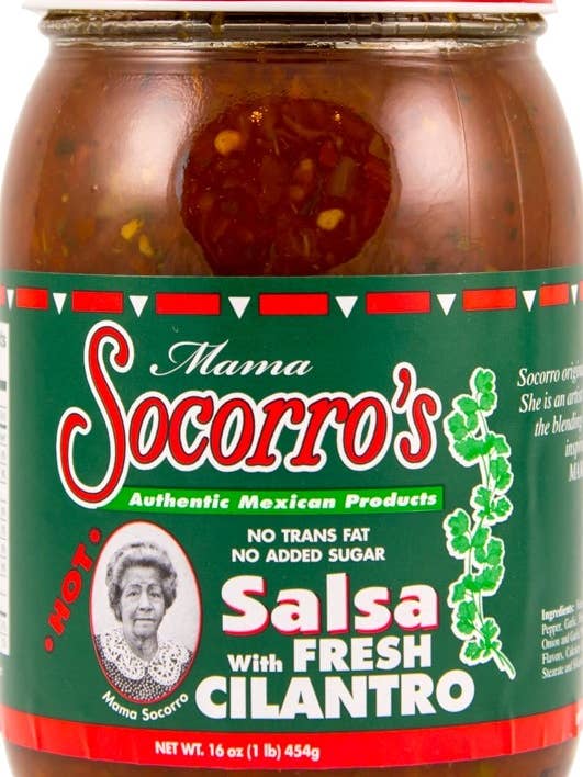 Mama Socorro's Hot Salsa With Fresh Cilantro 12 pack for wholesale by Mama Socorro's