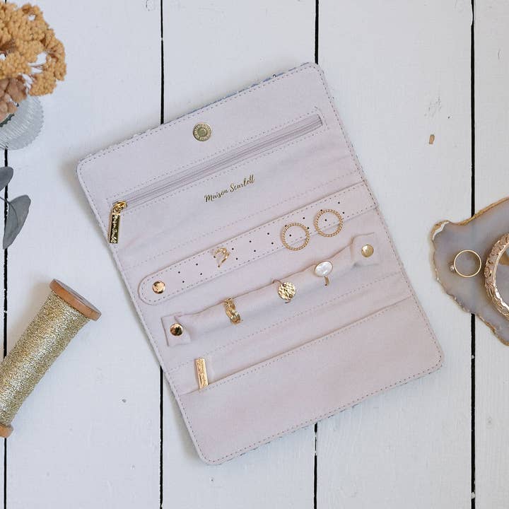 Maison Scarlett – wholesale Smyckeskrin och organisatörer – Catherine houndstooth smyckespåse