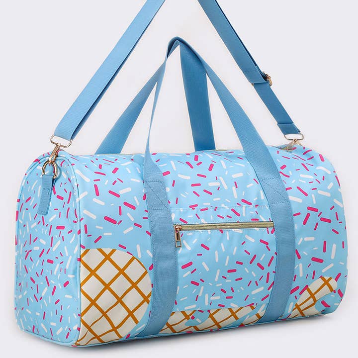 sassy kids palace - Wholesale Weekender Bag - Kids - Ice Cream Pattern Canvas Duffle Bag