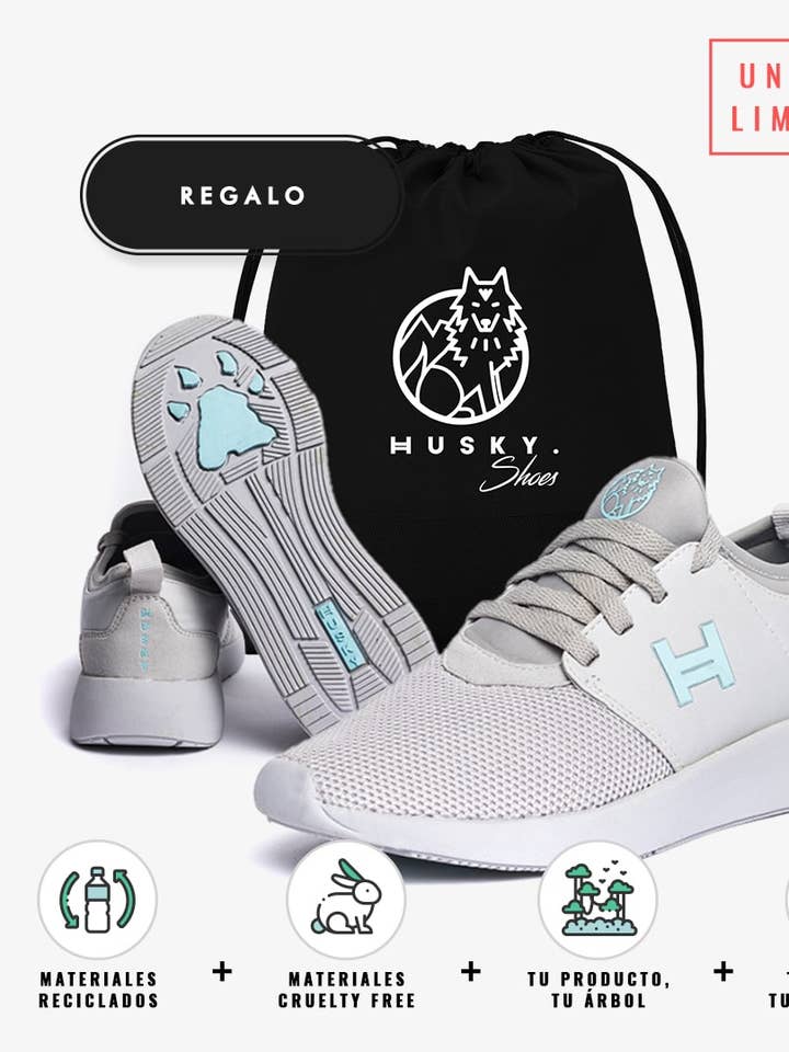 Moonstone - Baskets éco-conçues avec 6 bouteilles plastiques recyclées pour la vente par Husky Shoes