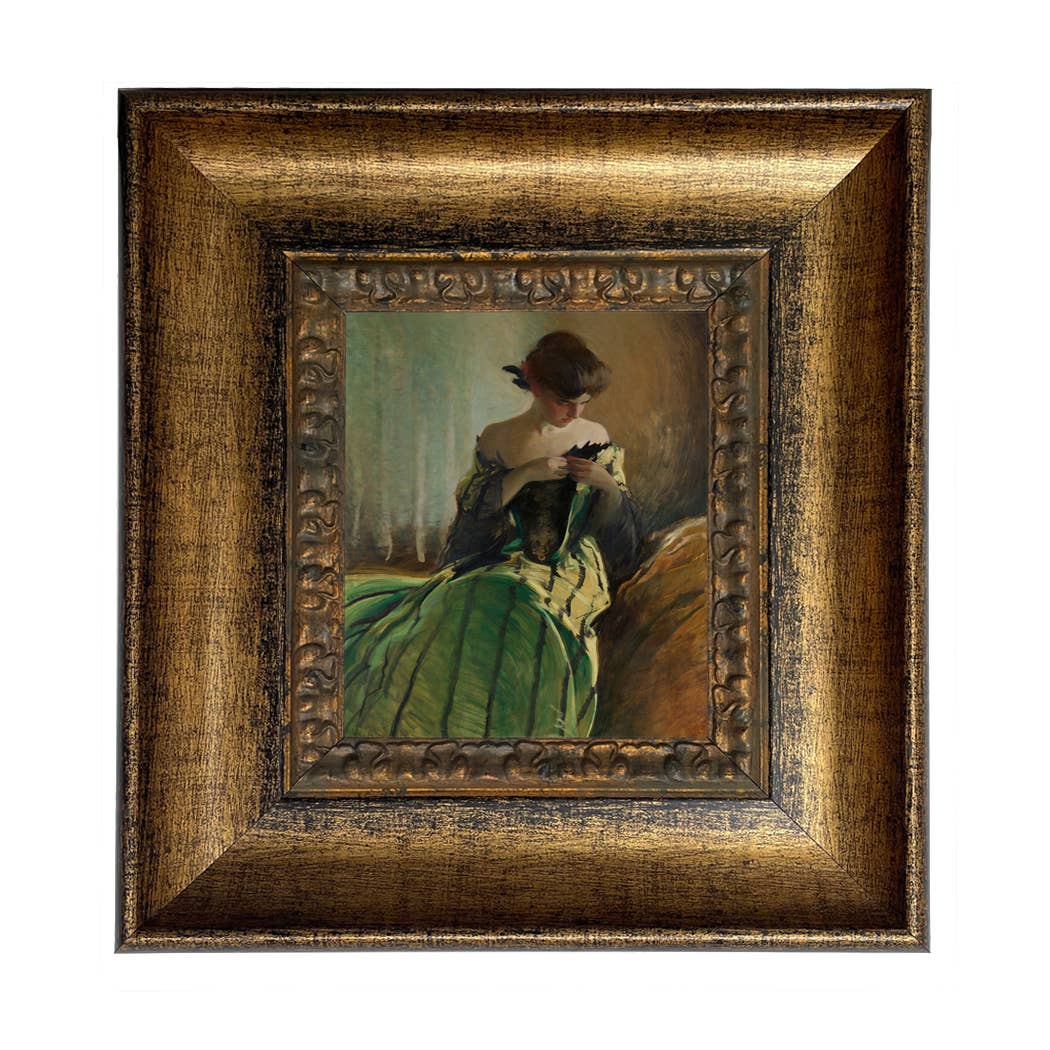 Madison Bay Co. - Historical Home Decor Reproductions - Vendita all'ingrosso Stampa artistica - Stampa su Tela Vintage di Donna in Abito Nero e Verde33