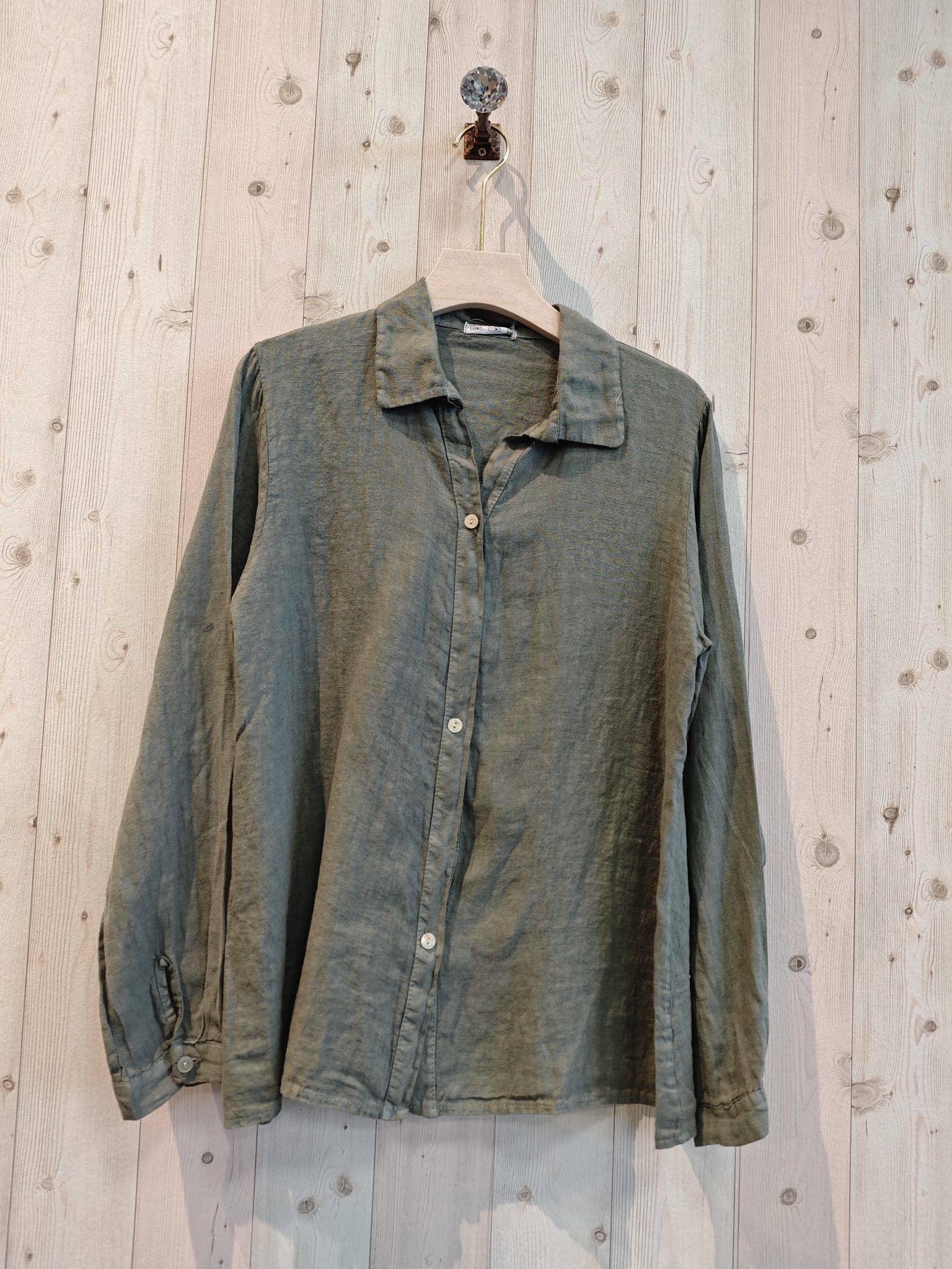 Linen & More - Vente Chemise à col boutonné – femme - Chemise basique pour femme 100 % lin3