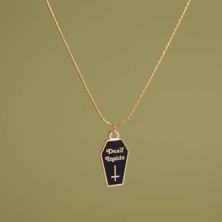 Dead Inside Coffin Necklace for wholesale by Sleepy Mountain