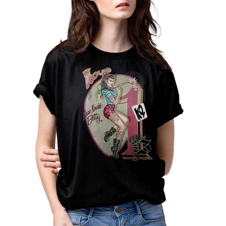 Black Alchemy - Bare Knuckle Betty Girly Tee for wholesale on Faire1