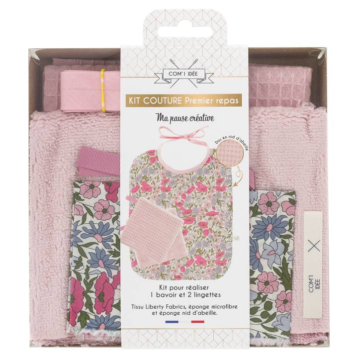 Com'1 Idée - Vente Kits de couture - Kit premier repas bébé | Rose
