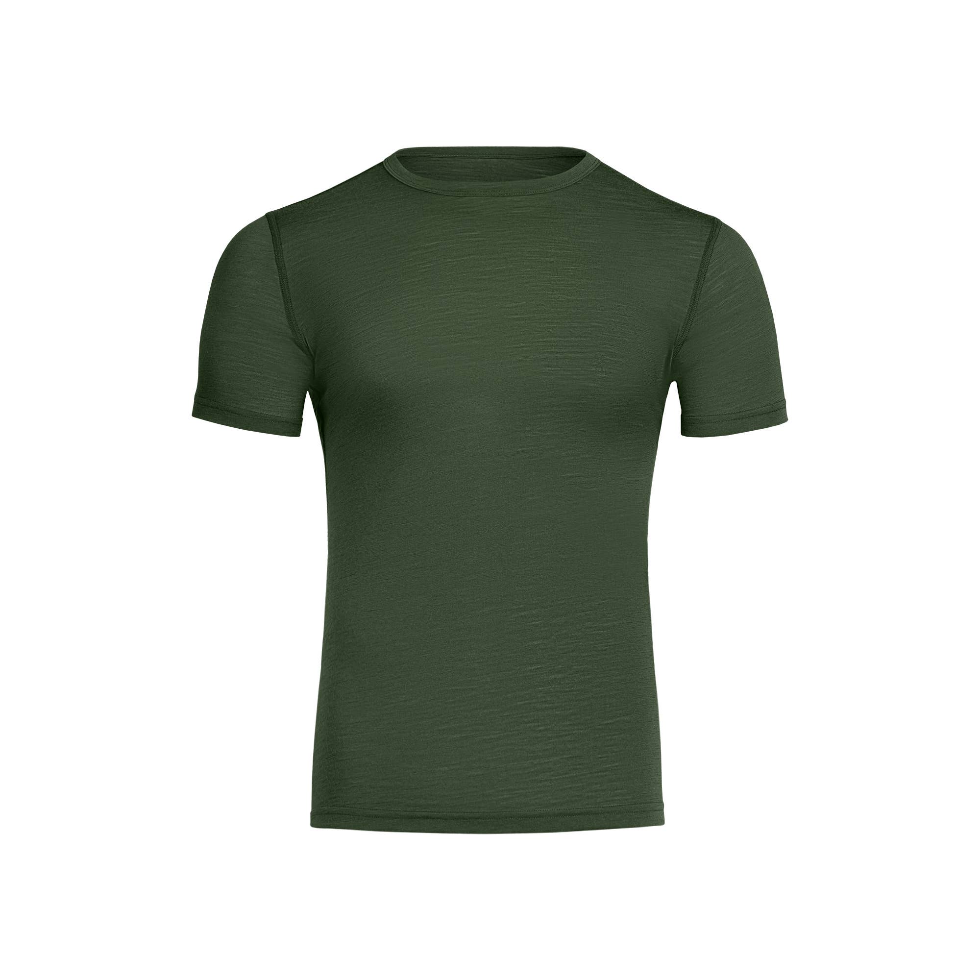 menique - Venta al por mayor Camiseta - Hombre - Camiseta térmica de lana Merino para hombre en verde oscuro2