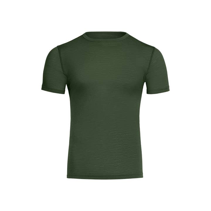 menique - Venta al por mayor Camiseta - Hombre - Camiseta térmica de lana Merino para hombre en verde oscuro2