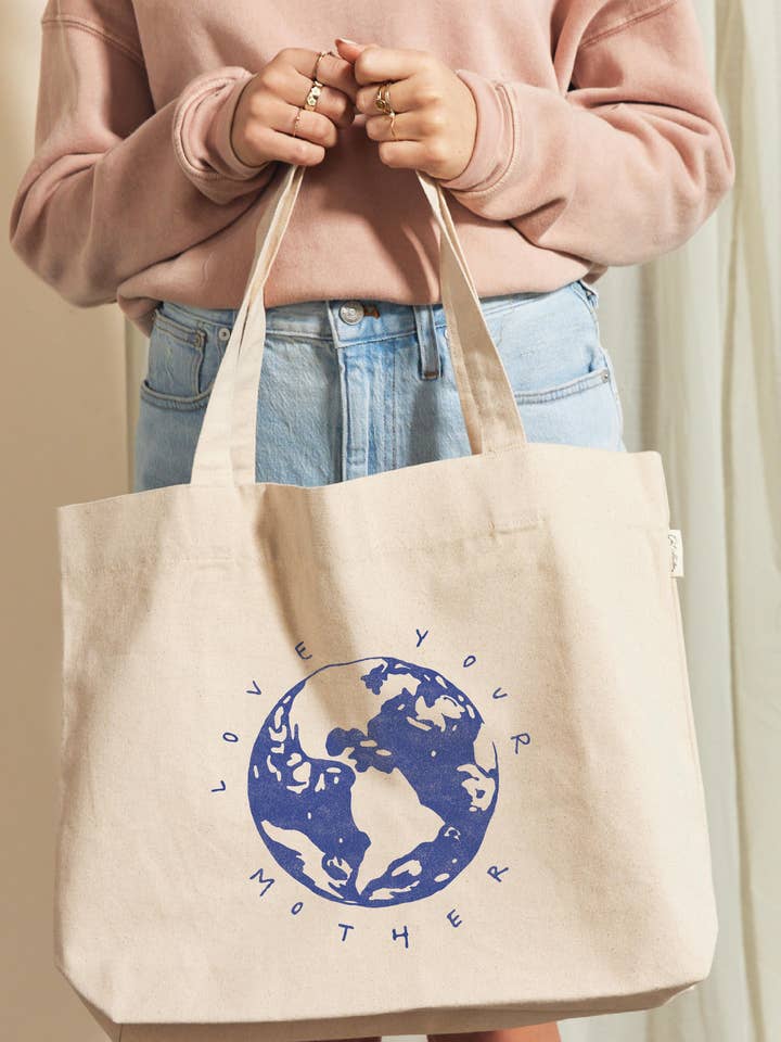 LOVE YOUR MOTHER Canvas Tote Bag for wholesale by OAT COLLECTIVE
