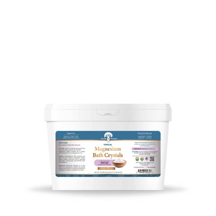 Health and Wisdom - Wholesale Bath Salts - Magnesium Bath Crystals - 5.5 lbs - up to 50 baths