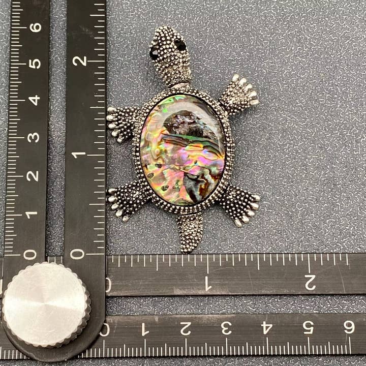 Mio Queena - Wholesale Brooch - Abalone Turtle Shell Silver Tone Brooch3