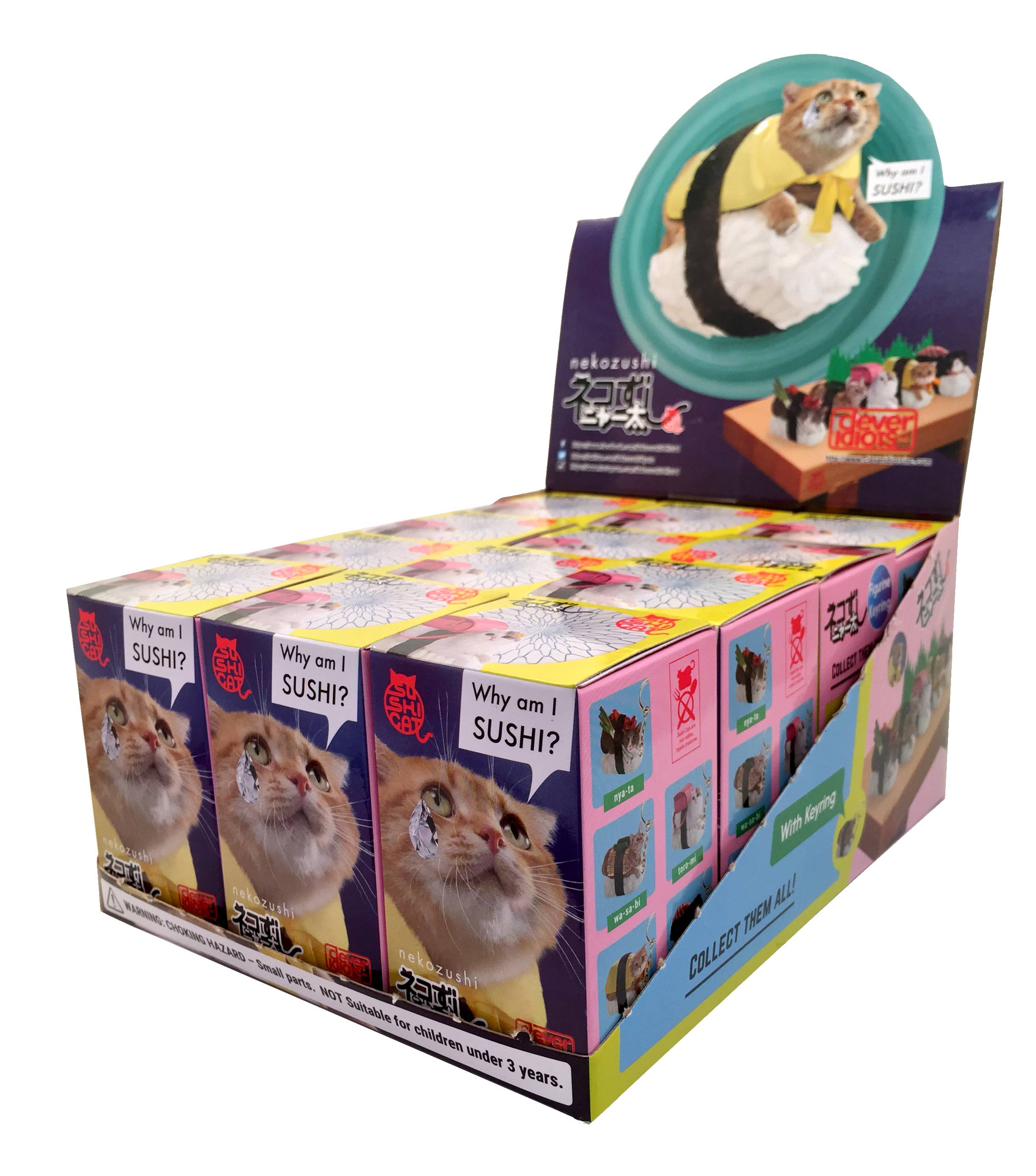 Clever Idiots Inc. - Wholesale Keychain - Unisex - Sushi Cat (Nekozushi) Keyring Blind Box Vol.17