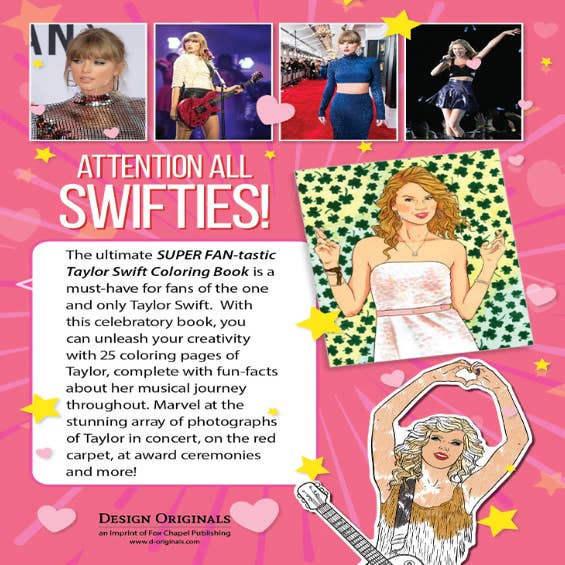 Cahier de coloriage et d'activités Taylor Swift (paquet de 10 avec  présentoir) en vente B2B pour votre magasin – Faire Canada