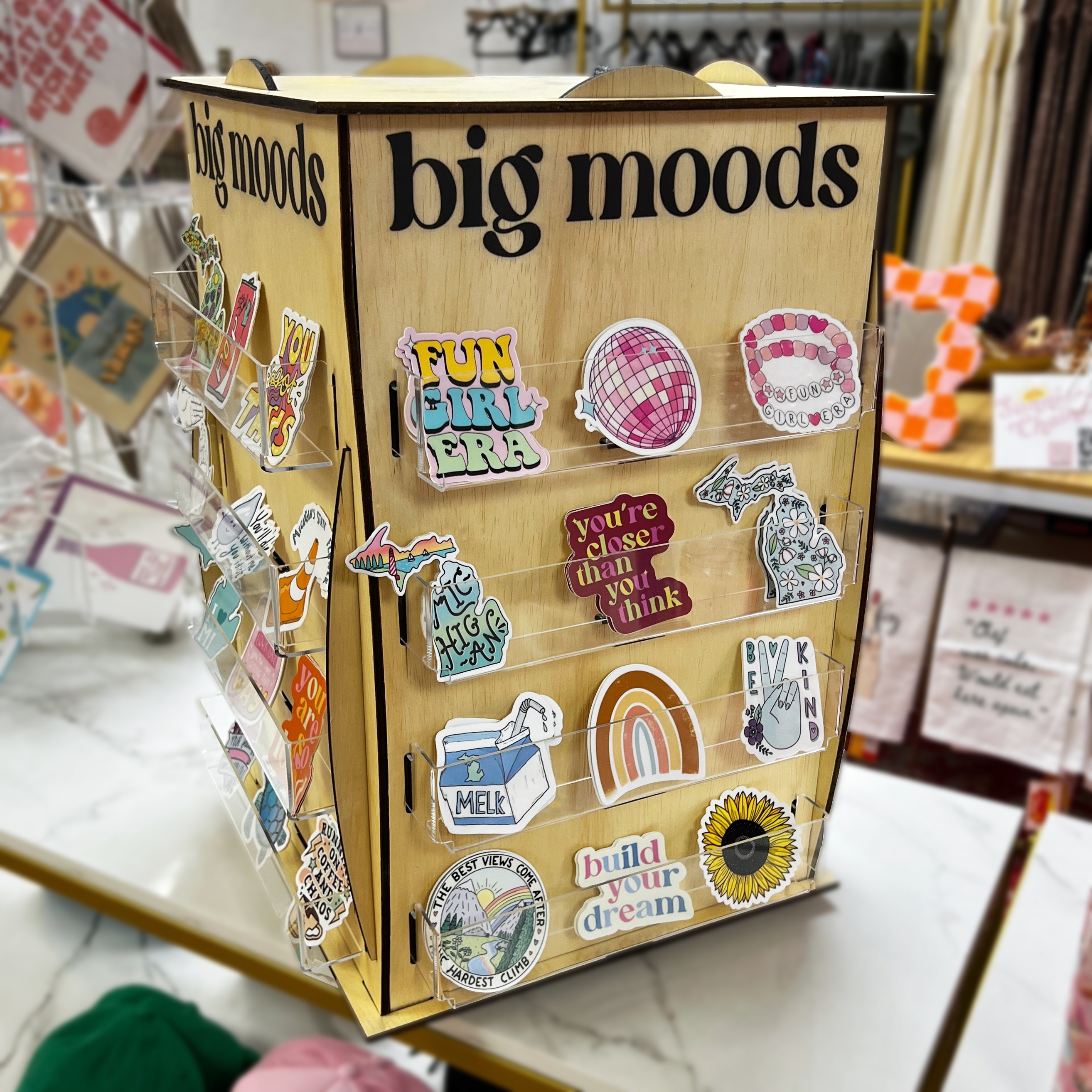 Big Moods - Wholesale Retailer Display - Paper & Novelty - 48 Count Spinner Sticker Stand Display6