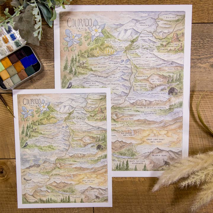 Hiker Booty - Wholesale Art Print - Colorado Trail Map 11"x14" Art Print1