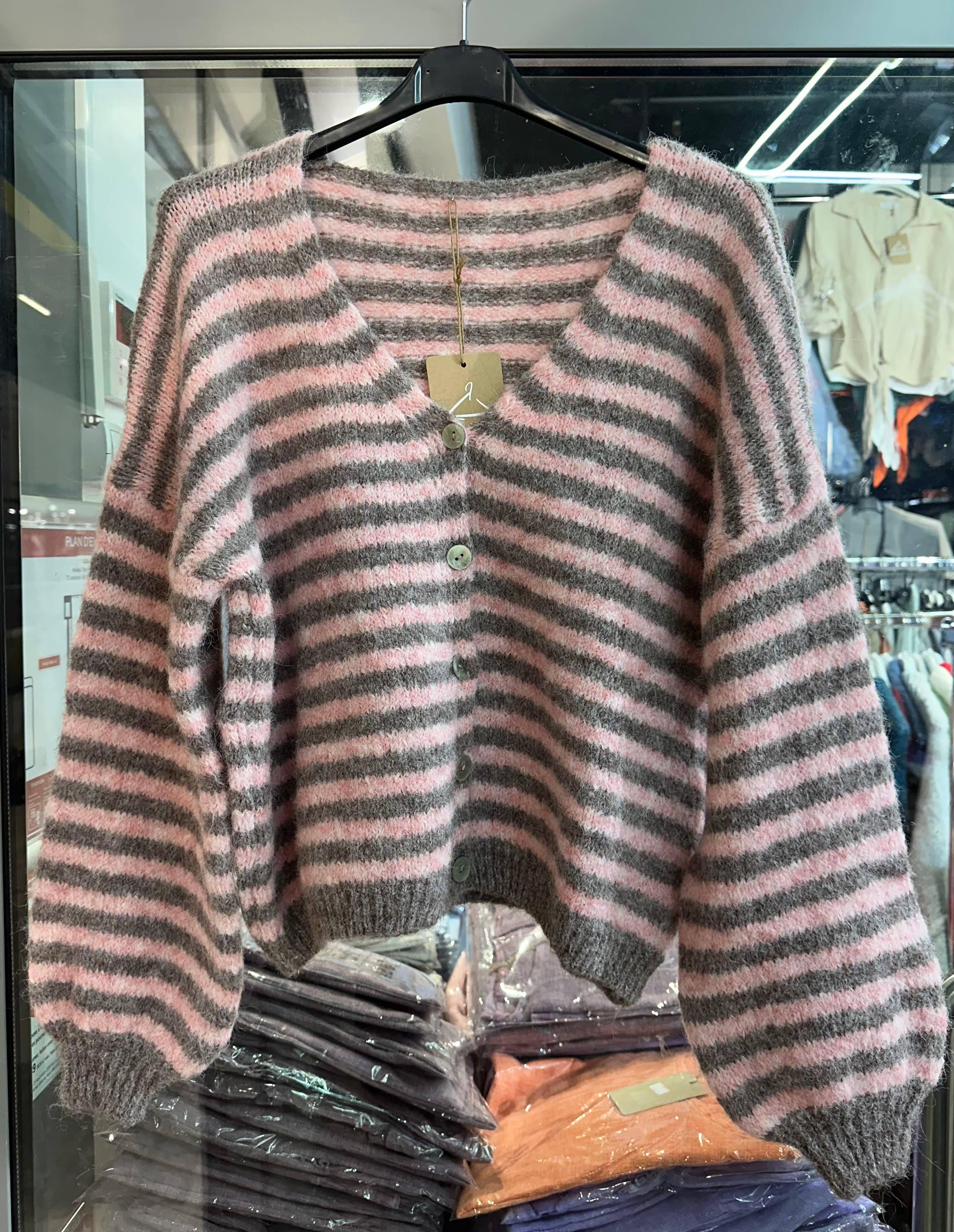 LÉA & LUC - Wholesale Cardigan - Women's - Striped cardigan REF. 5106220