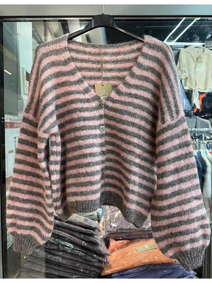 LÉA & LUC - Wholesale Cardigan - Women's - Striped cardigan REF. 5106220