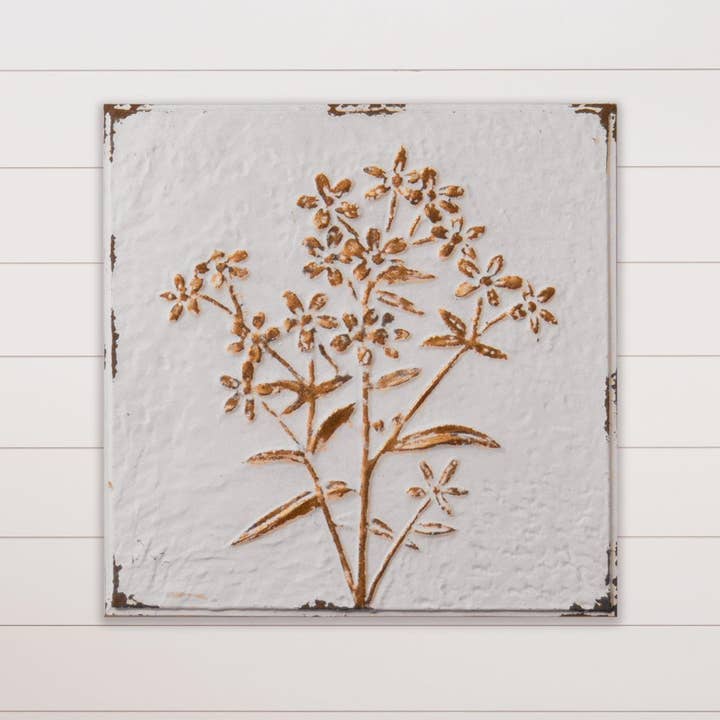 Audrey's Home & Gift - Wholesale Wall Accent - Wall Art - Embossed Gold Wildflower (PC)
