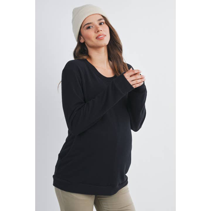 Hello Miz - Wholesale Nursing Top - Maternity - V-Neck Double Layer Maternity Nursing Pullover Top