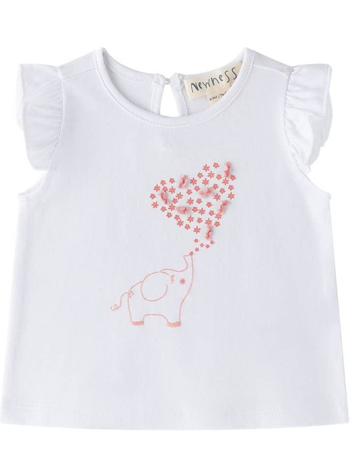 Bebiströja med volangärmar och rosa motiv BGV66582 för wholesale av Newness Kids