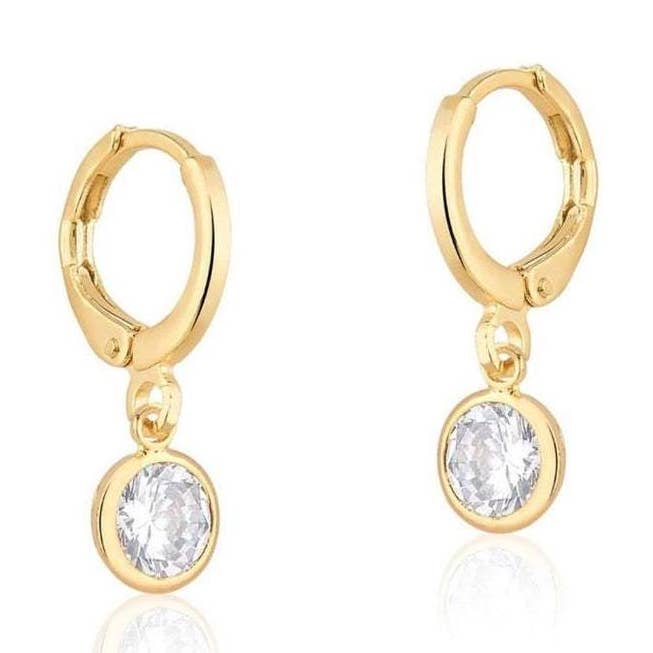 Orecchini a cerchio in oro 18 carati con zirconi cubici per la vendita all'ingrosso da parte di MIA Jewelry